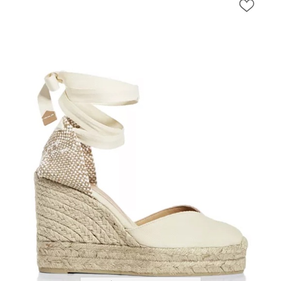Castaner Elegant Cream Espadrille Wedges - Picture 2 of 6